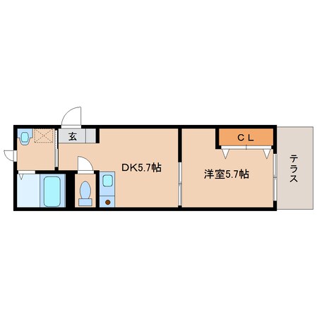 大和八木駅 徒歩5分 1階の物件間取画像